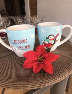 Christmas Laughing All The Way Mugs