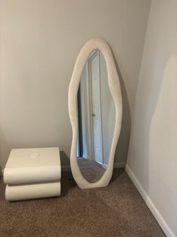 Suede Curve Mirror