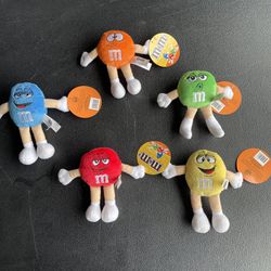 M&M World Character Plushies. Lot Of 5. 6” Tall