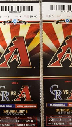 Dbacks vs Rockies