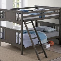 Brand New Grey Full Over Full Bunk Bed 