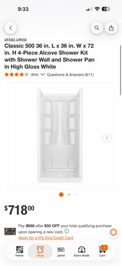 New 36x36 shower lkit