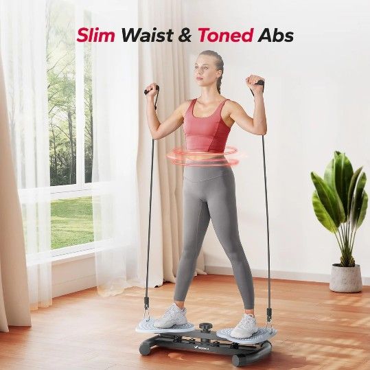 Portable Waist Twister – Foldable Ab & Core Exercise Machine, 300 lb Capacity