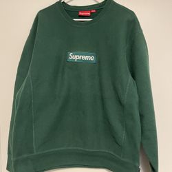 Supreme Box Logo Green Crewneck FW18 Size Large