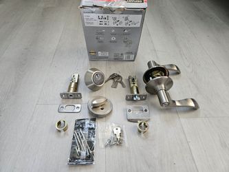 Naples Satin Nickel Combo Pack with Single Cylinder Deadbolt