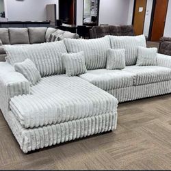 Corduroy L Shape Couch 