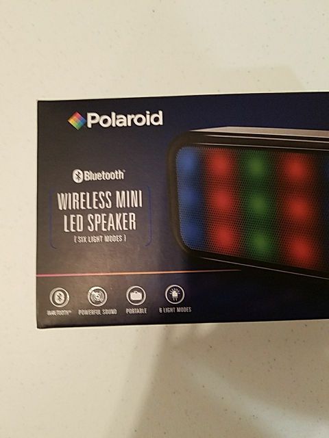 Polaroid mini speaker with bluetooth and led lights