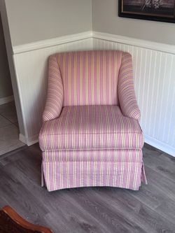 Upholstered Accent Chair with Skirted Base