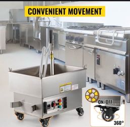 Mobile Fryer Filter, 44 LBS/22 L/5.8 Gal Capacity, 300W Oil Filtration System