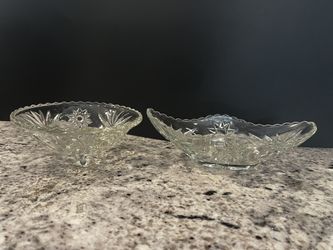 Small Crystal Bowl & Oval Server