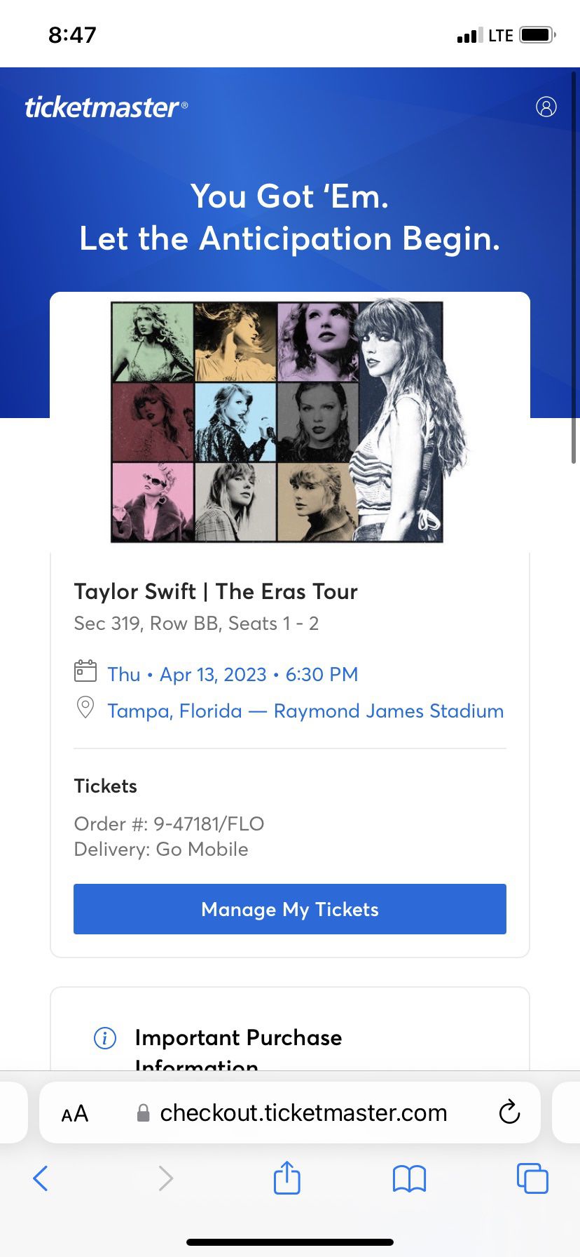 Taylor Swift Tickets 
