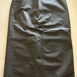 Vintage 90s Compagnie Internationale Express Leather Pencil Skirt Black Size 7