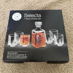 Decanter + 6 glass whiskey set