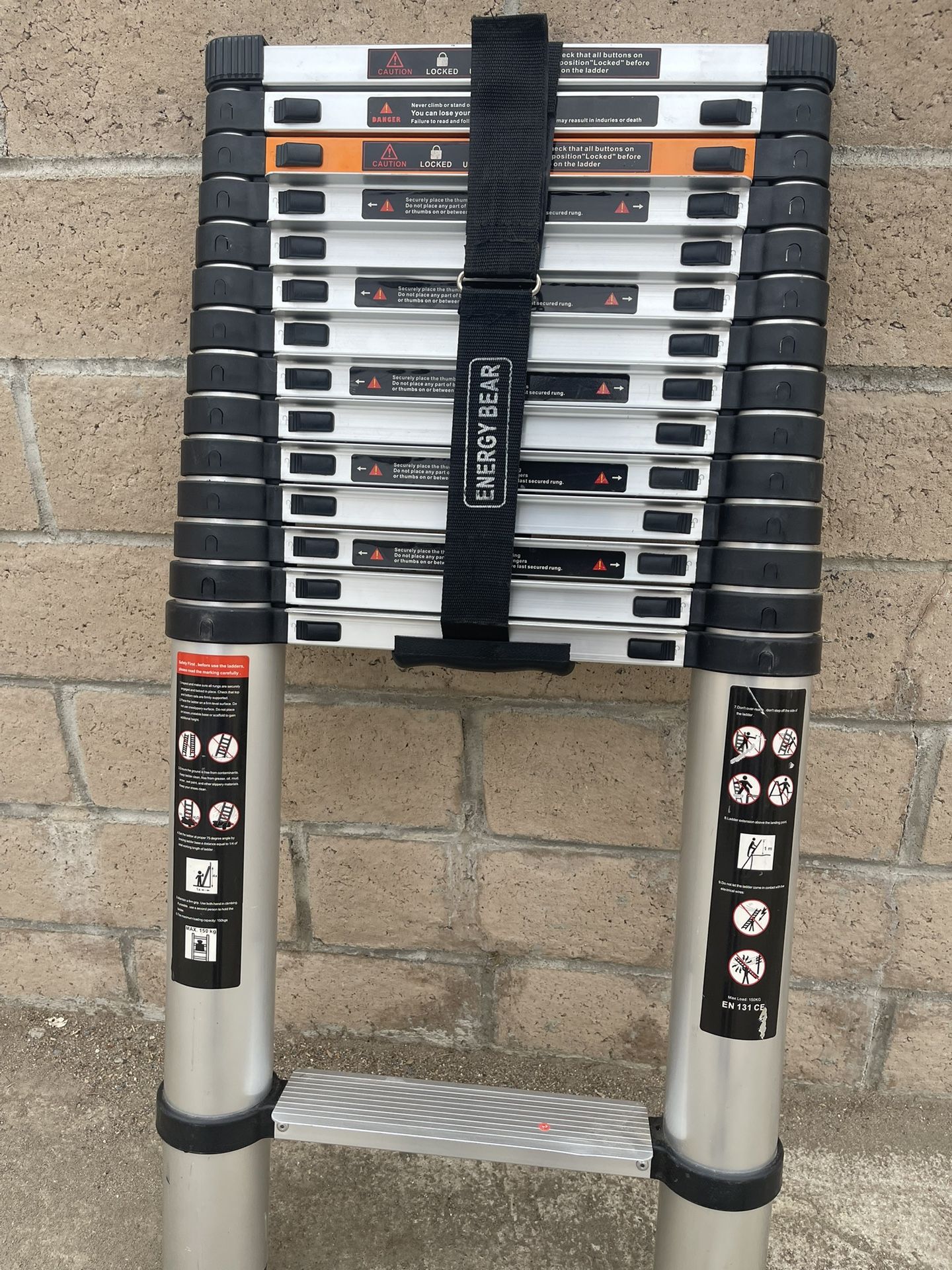 Xtend+Climb 15.5 ft. H Aluminum Extension Ladder Type I 250 lb. capacity