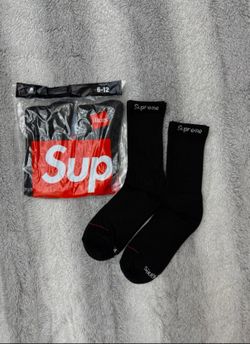Black Supreme X Hanes Socks