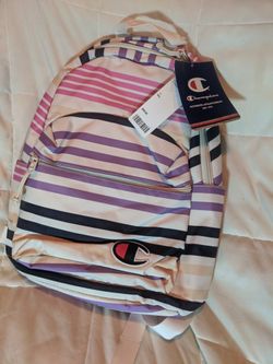 Champion NWT Backpack purple white pink stripe