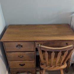 Solid Wood Desk And Chair