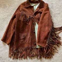 Vintage Suede Fringe Jacket L/XL