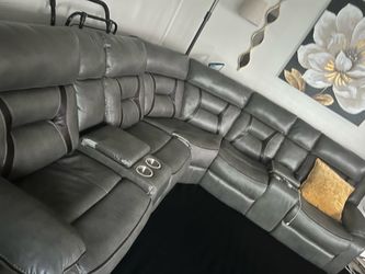 Faux leather gray