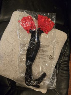 Fish Net Stockings Thigh High Black w/red