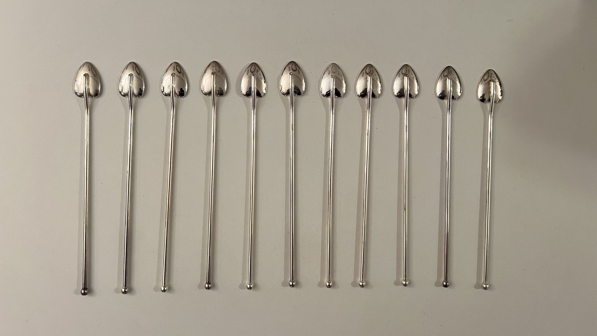 Silver Iced Tea Heart Bowl Stirring Straws spoon
