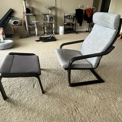 IKEA  POANG armchair and ottoman