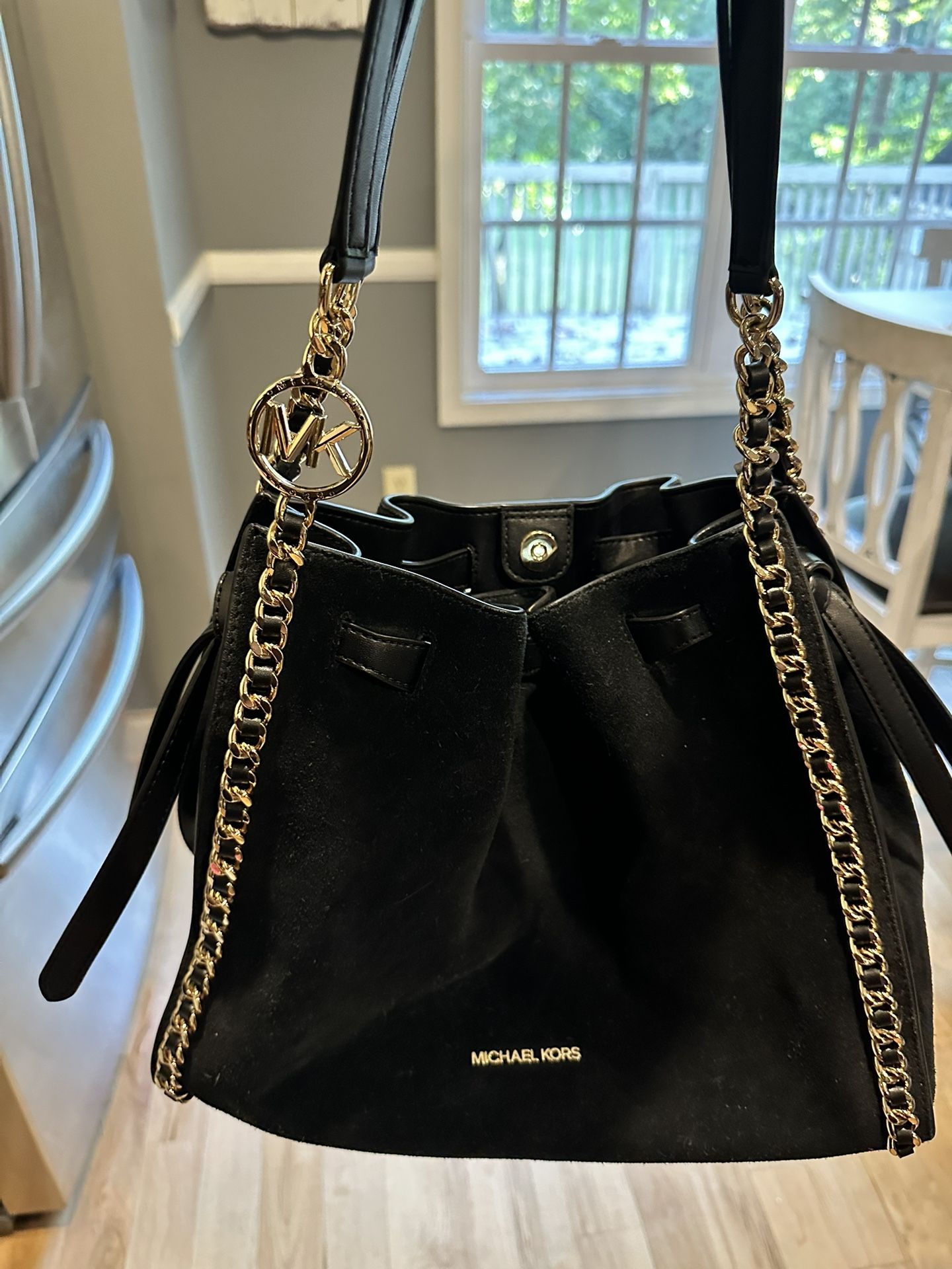 Michael Kors Large Suede Mina Shoulder Bag