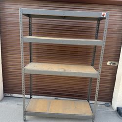 Heavy Duty 4 Tier Metal Frame W Plywood Shelving All Can Be Taken Apart For Easy Storage  