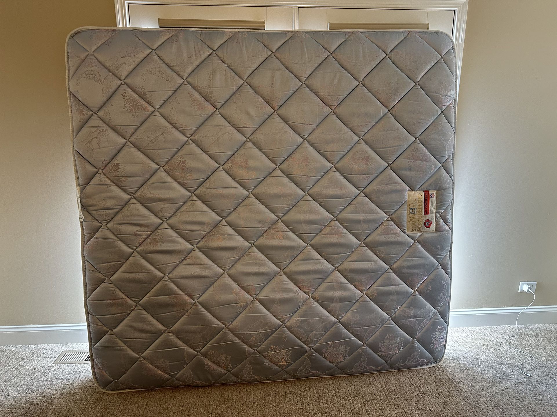 King Size Mattress W/2 Piece Box Spring (not Picture)