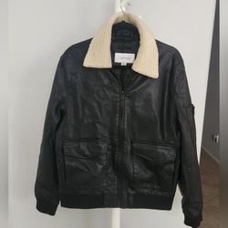 CALVIN KLEIN  Leather Sherpa Jacket 