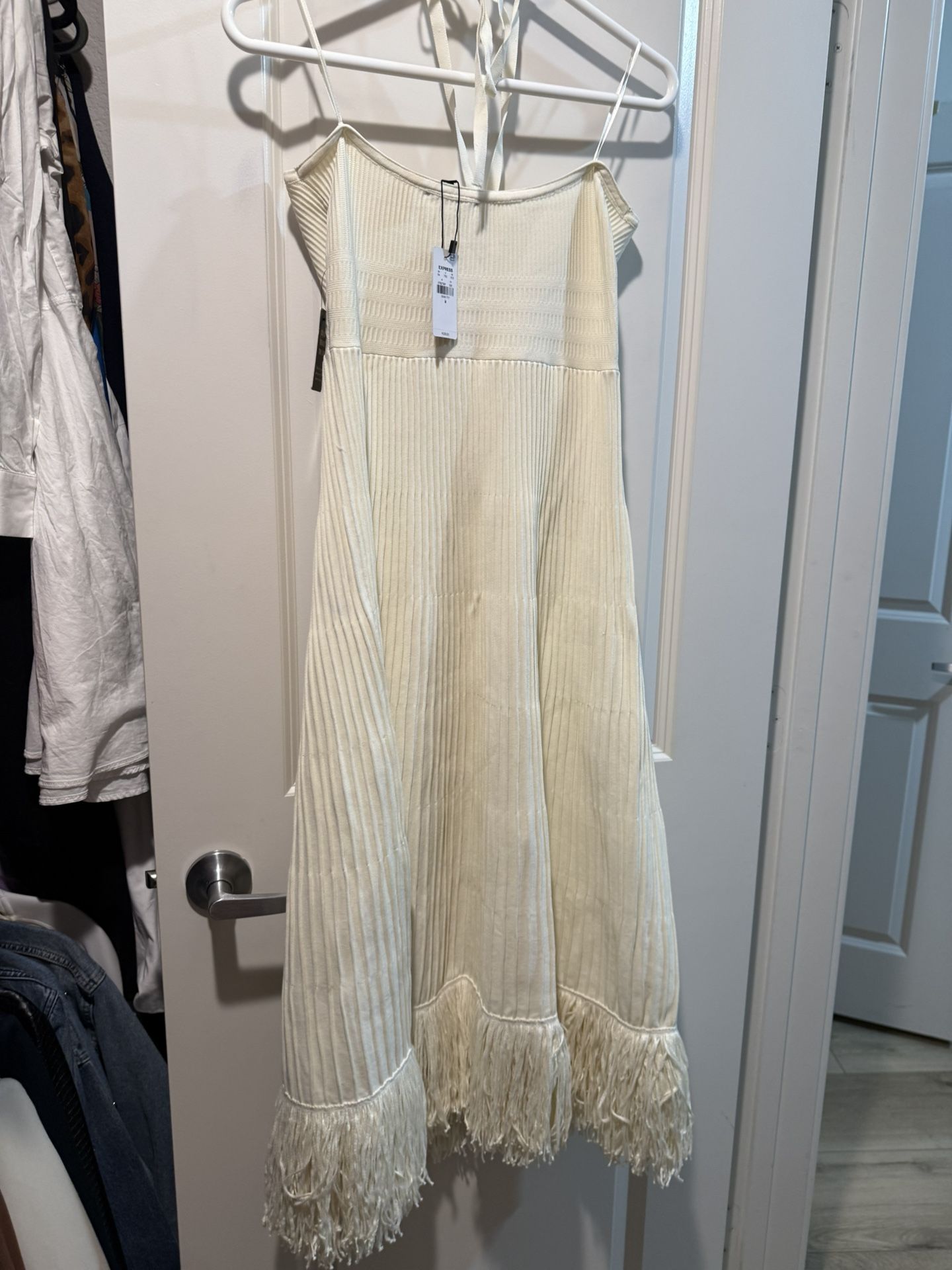 Fringe Express Cream Dress