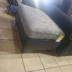 Grey Closeout Ottoman