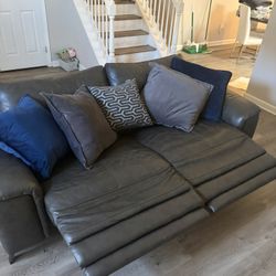 Grey Leather Sofa