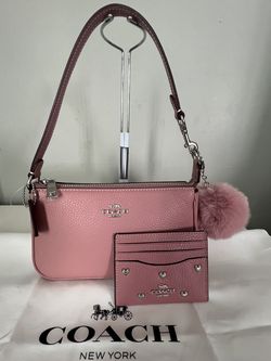 Coach Nolita 19 and ID card case with heart rivets