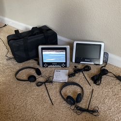 RCA DRC630N DVD Player for Car w/ Car Adapter and 2 Sony headphones 