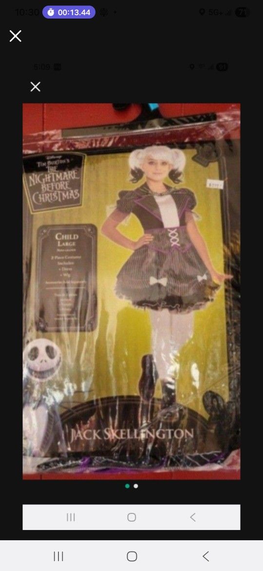Jack Skellington Adult/Jr Costume 7-9