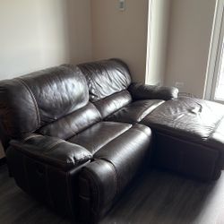 Two Seat Leather Sofa With Chaise
