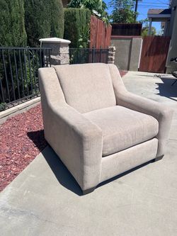 Beige Fabric Two-Cushion Sofa & accent chair