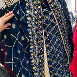 3peice Velvet Shawl Suit 