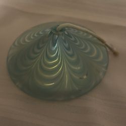 Decorative Iridescent Hand Blown Glass Oil Lamp Made In 1981 With Ash From Mt. St. Helens.