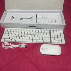 Wireless Bluetooth Keyboard And Mouse For Mac, Multi-Device Rechargeable Slim Keyboard And Mouse Stainless Steel Full Size, Compatible With MacBook Pr