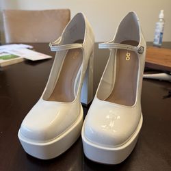 Aldo white coquette platform Mary Jane’s