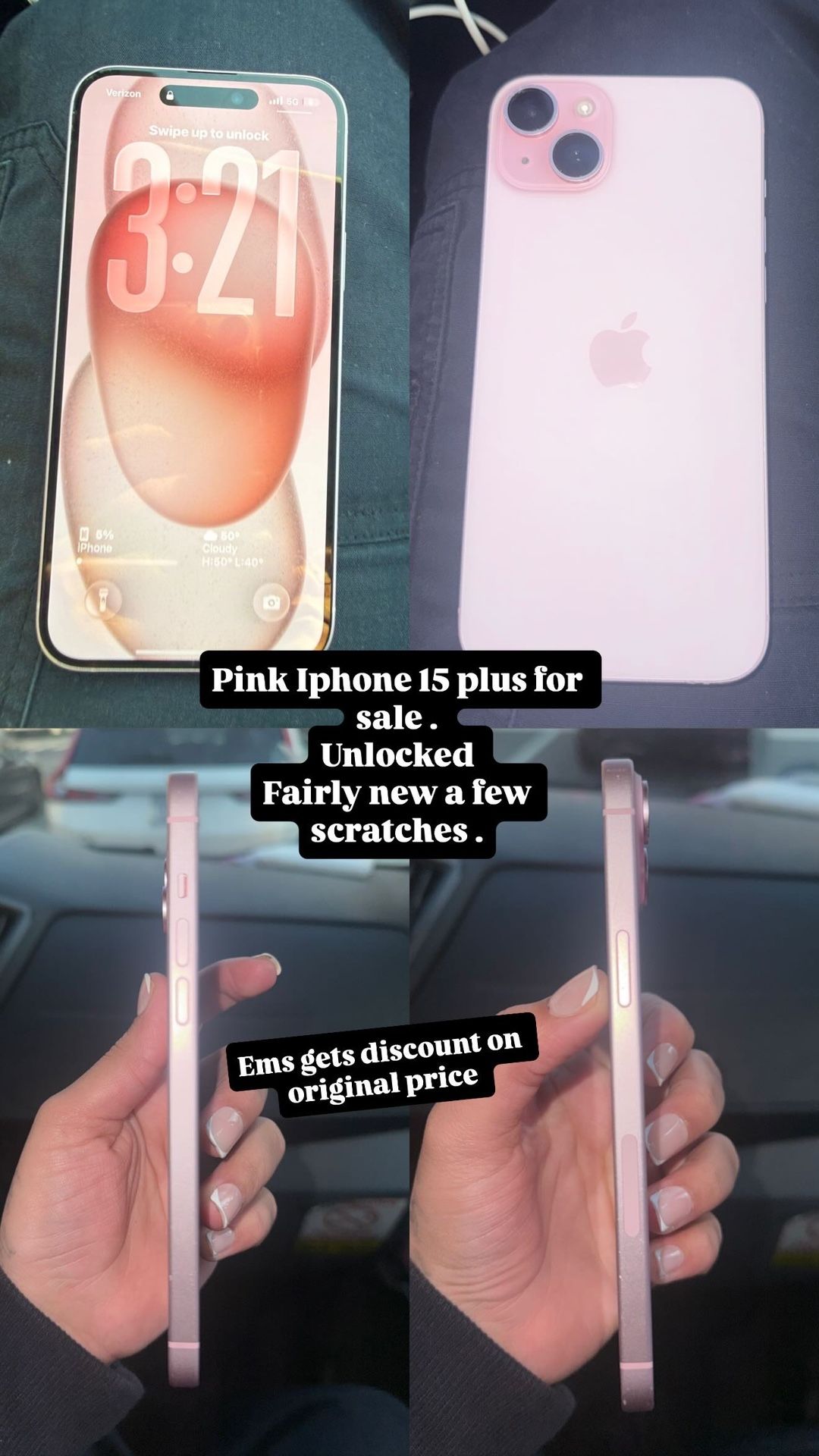 PINK APPLE IPHONE 15 PLUS 128 GB
