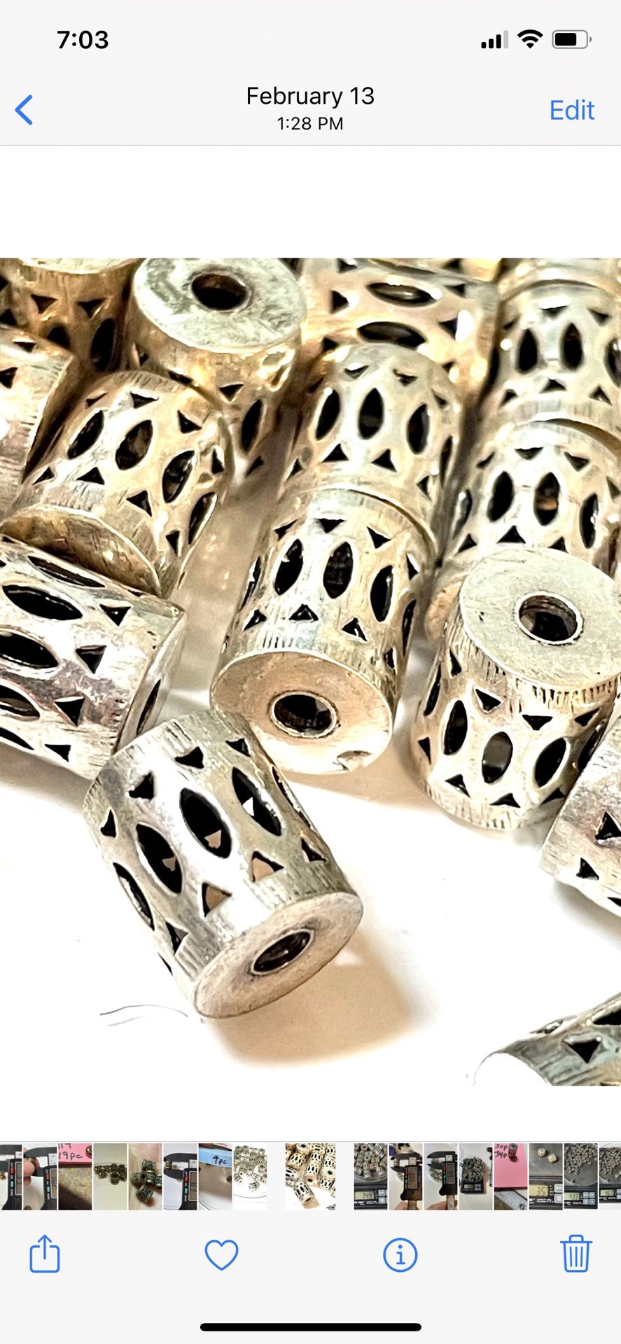 Lot Of Silver Tone Designer Beads