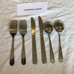 Vintage Airline Silverware- Continental, Pan-Am, United, And Delta Airlines