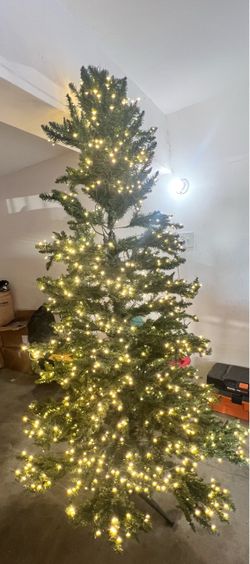 Large Artificial Christmas Tree with Lights
