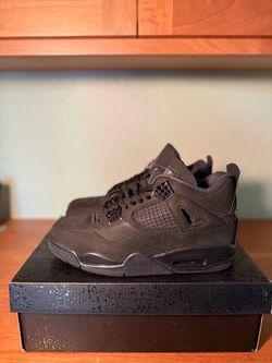 Size 9 black cats Jordan 4 Nikes