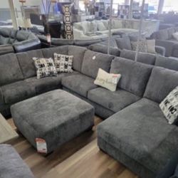 New Gray Best Selling Ashley Brand Sectional Sofa Couch 