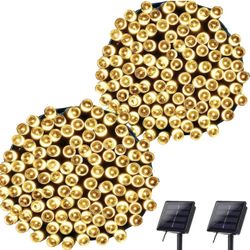 72ft 200 LED 8 Modes Waterproof Outdoor Fairy String Lights for Garden, Patio, Home, Party, Wedding, Holiday, Xmas Tree, Outdoor Decor (Warm White, 2 