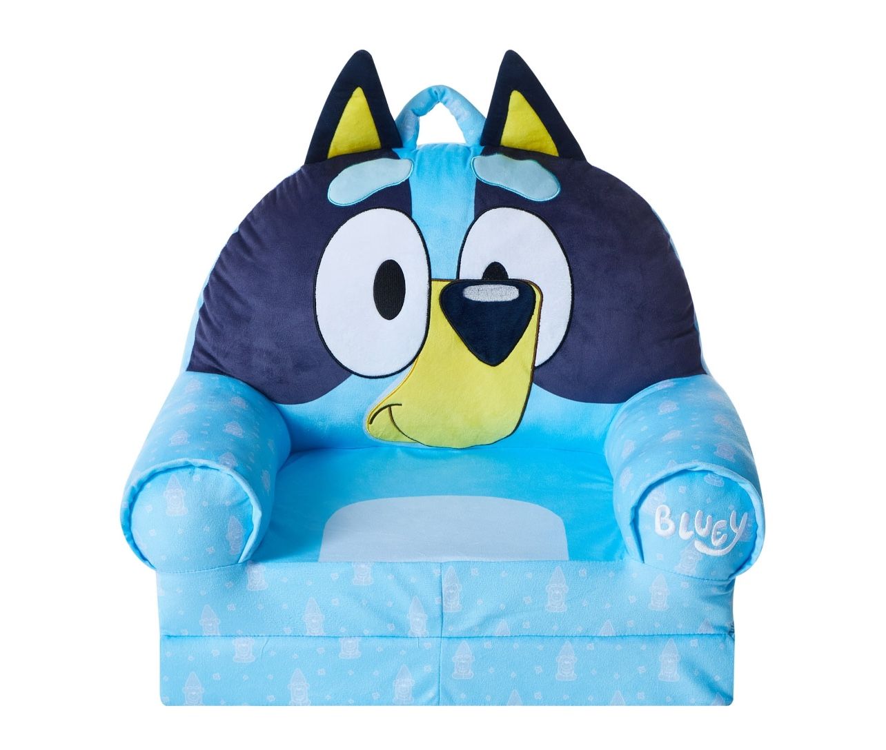 Bluey 2-in-1 Polyester Flip Out Chair Blue for Kids